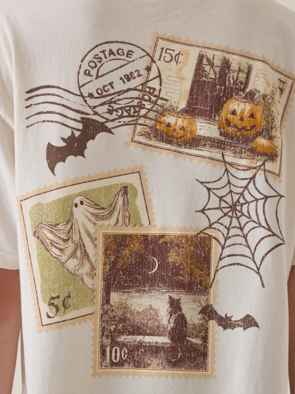 Altar'd State Cream Halloween Postage Stamp Graphic Tee
